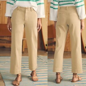 Faherty Coastline Stretch Chino Organic Cotton Pants Trousers Straight Leg Khaki